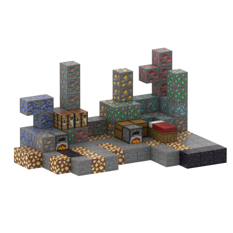 128 Magnetic Building Blocks 6 Characters - "Australia Stock"
