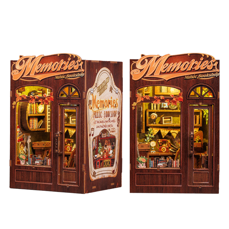 Cutebee Memories Music Bookshop DIY Book Nook Kit – Miniature Dollhouse