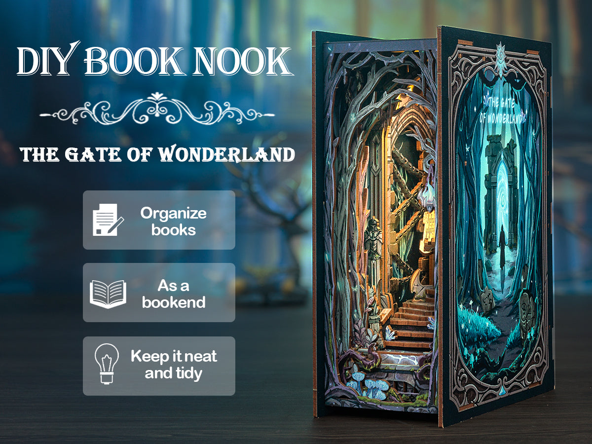 Cutebee The Gate of Wonderland DIY Book Nook Kit – Miniature Dollhouse