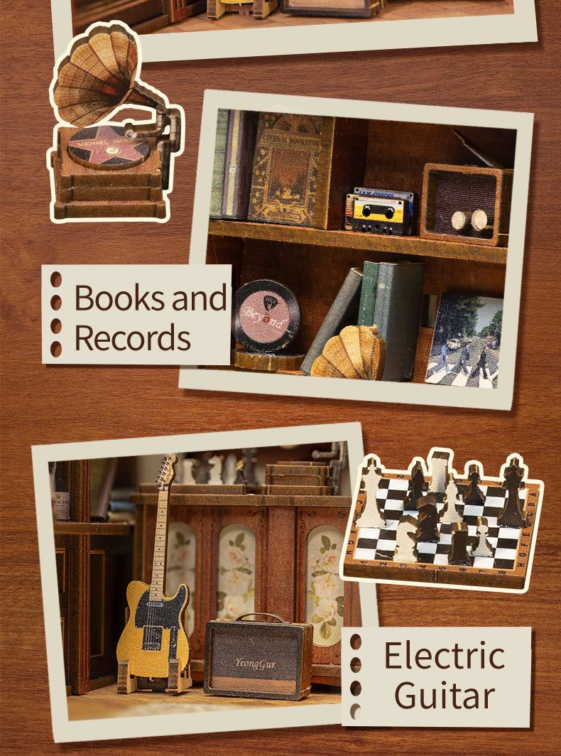 Cutebee The Secret Rhythm DIY Book Nook Kit – Miniature Dollhouse Shelf Insert