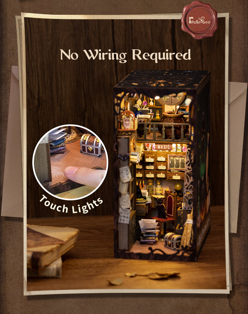 Cutebee Magic Pharmacist DIY Book Nook Kit – Miniature Dollhouse Shelf Insert