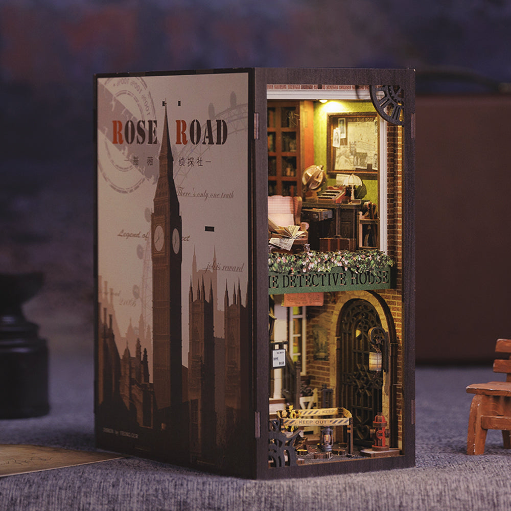 Cutebee Rose Detective Agency DIY Book Nook Kit – Miniature Dollhouse
