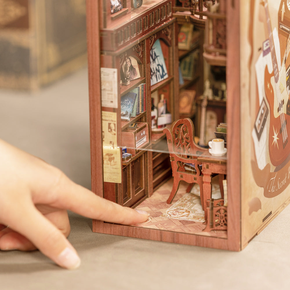 Cutebee The Secret Rhythm DIY Book Nook Kit – Miniature Dollhouse Shelf Insert
