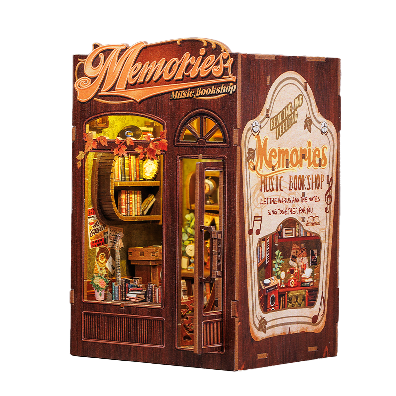 Cutebee Memories Music Bookshop DIY Book Nook Kit – Miniature Dollhouse