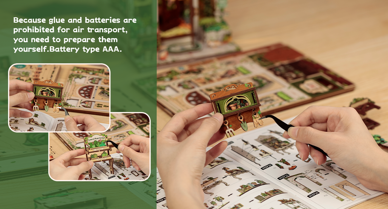 Cutebee Green Life Bookshop DIY Book Nook Kit – Miniature Dollhouse Shelf Insert