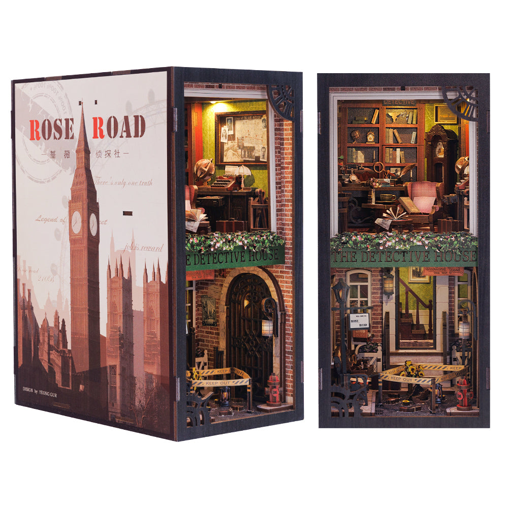 Cutebee Rose Detective Agency DIY Book Nook Kit – Miniature Dollhouse