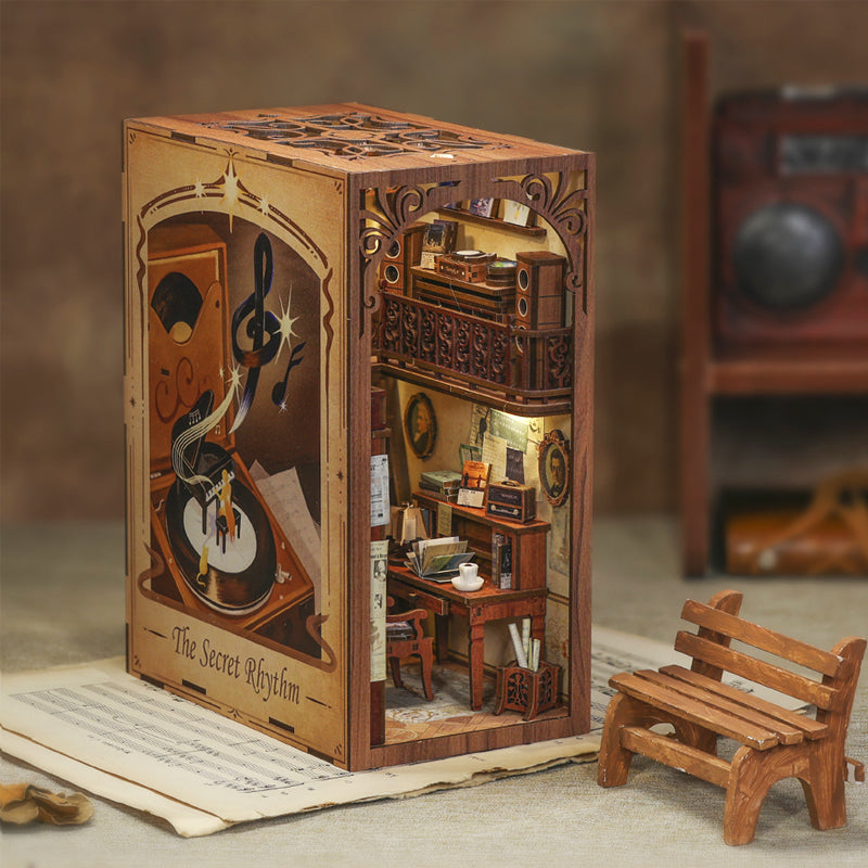Cutebee The Secret Rhythm DIY Book Nook Kit – Miniature Dollhouse Shelf Insert