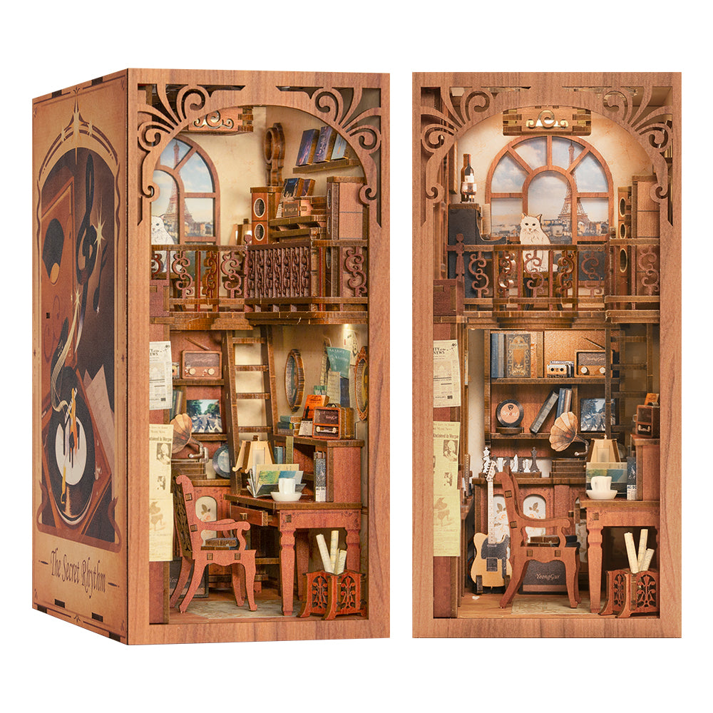 Cutebee The Secret Rhythm DIY Book Nook Kit – Miniature Dollhouse Shelf Insert