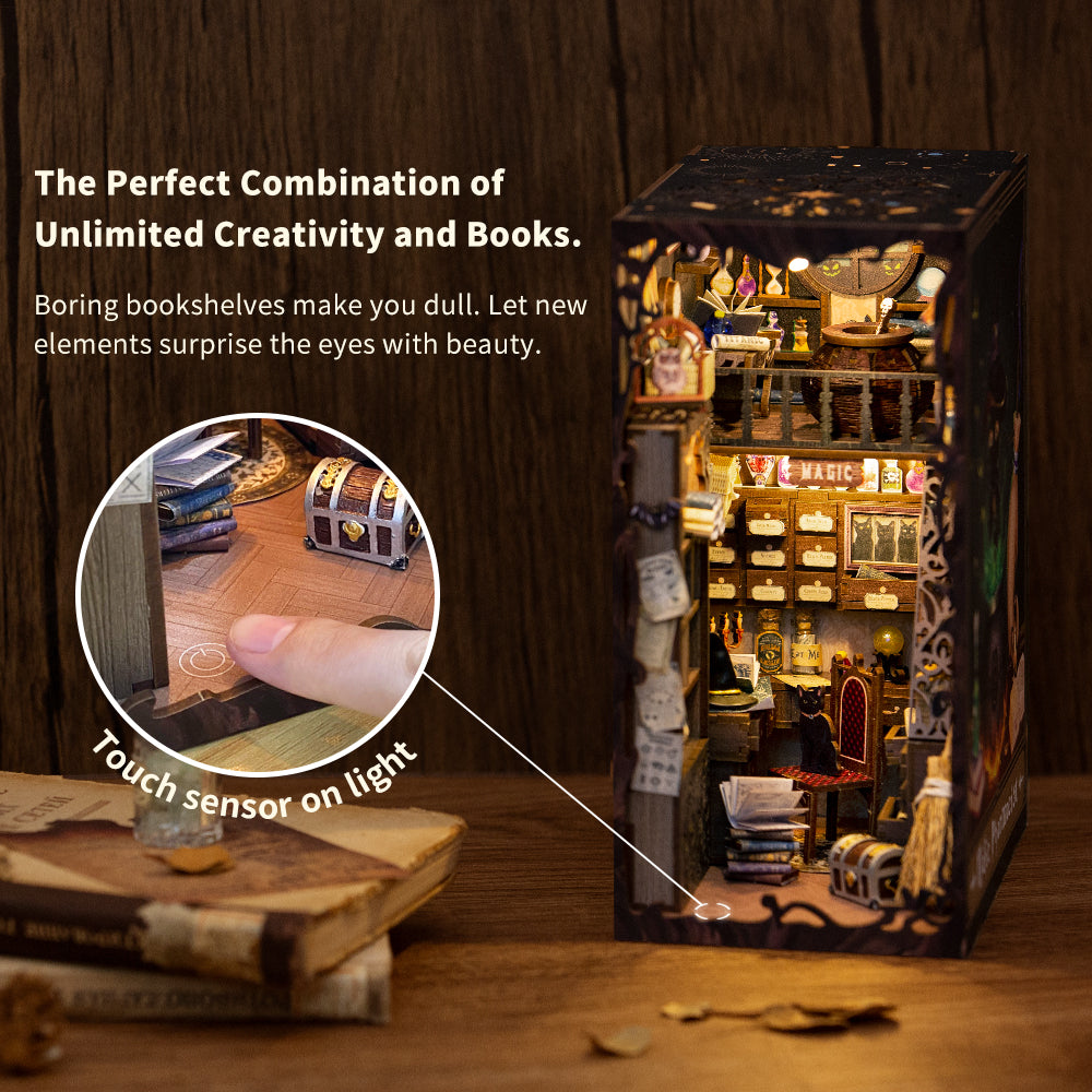 Cutebee Magic Pharmacist DIY Book Nook Kit – Miniature Dollhouse Shelf Insert