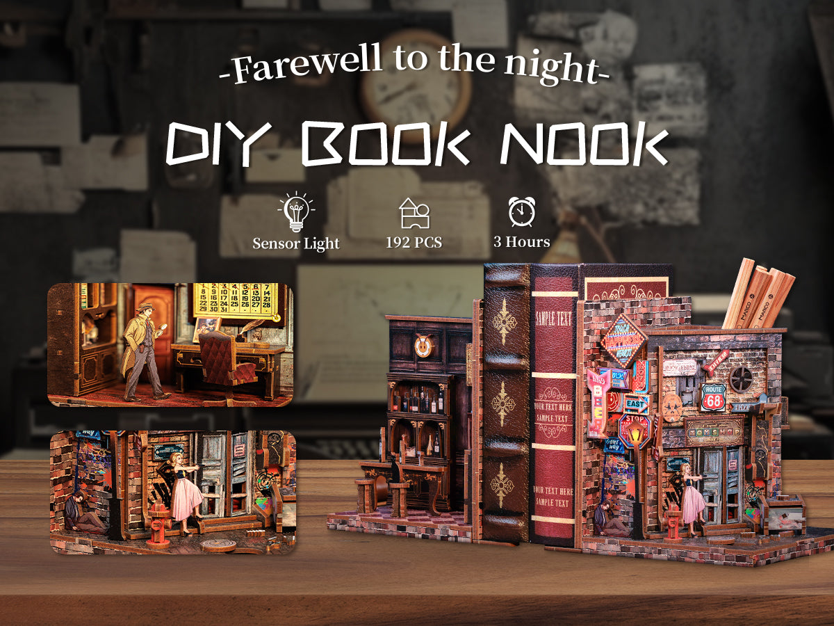 Cutebee Panda Bookshop DIY Book Nook Kit – Miniature Dollhouse Shelf Insert