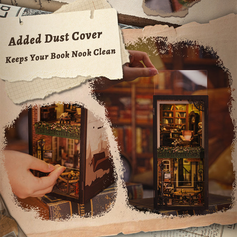 Cutebee Rose Detective Agency DIY Book Nook Kit – Miniature Dollhouse