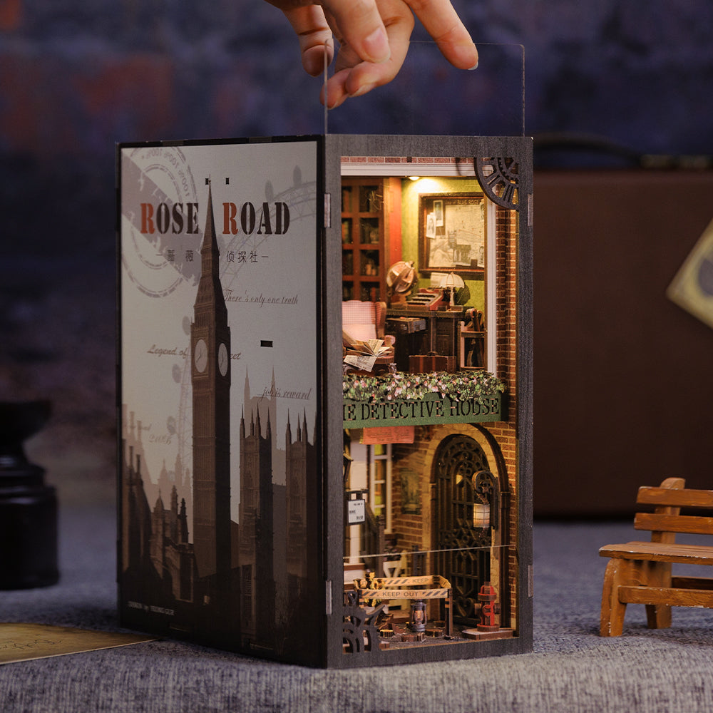Cutebee Rose Detective Agency DIY Book Nook Kit – Miniature Dollhouse
