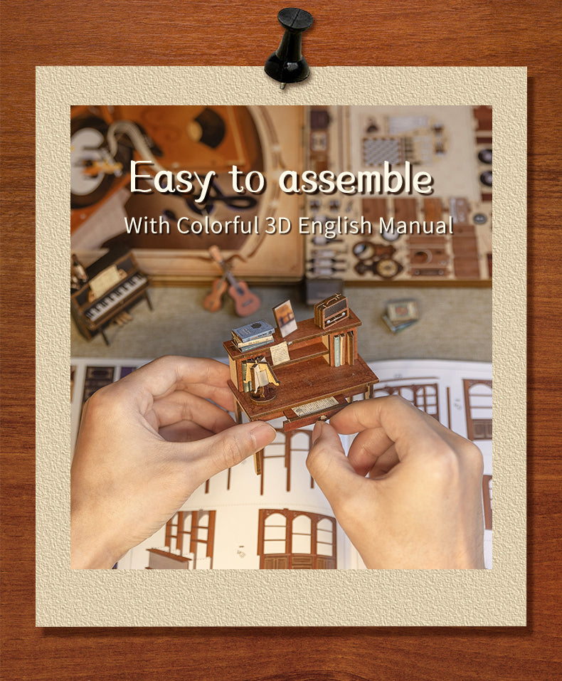 Cutebee The Secret Rhythm DIY Book Nook Kit – Miniature Dollhouse Shelf Insert