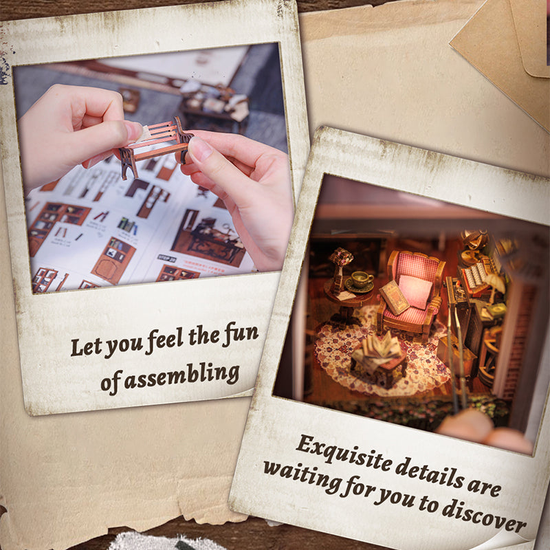 Cutebee Rose Detective Agency DIY Book Nook Kit – Miniature Dollhouse