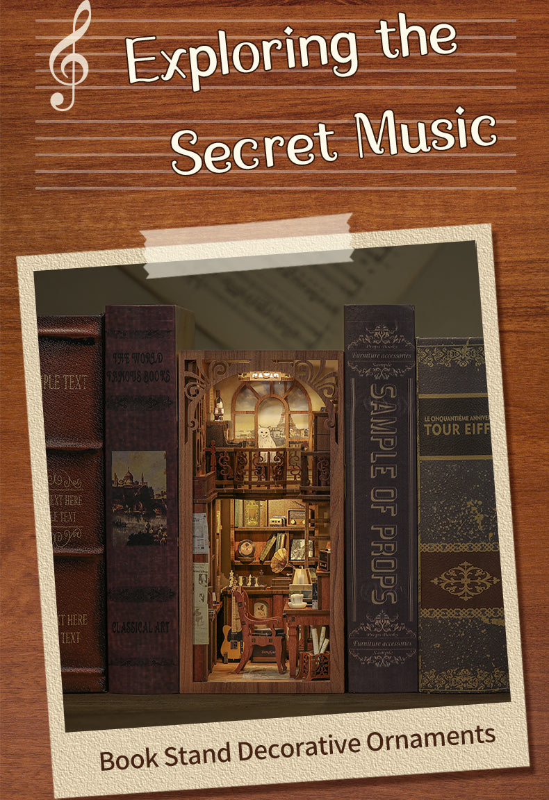 Cutebee The Secret Rhythm DIY Book Nook Kit – Miniature Dollhouse Shelf Insert