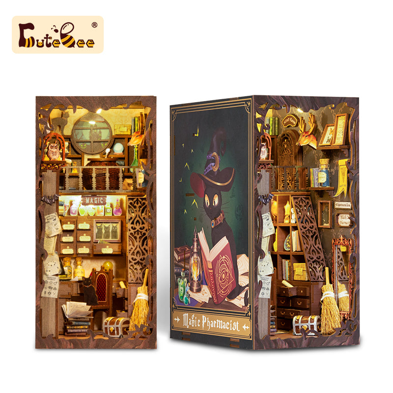 Cutebee Magic Pharmacist DIY Book Nook Kit – Miniature Dollhouse Shelf Insert