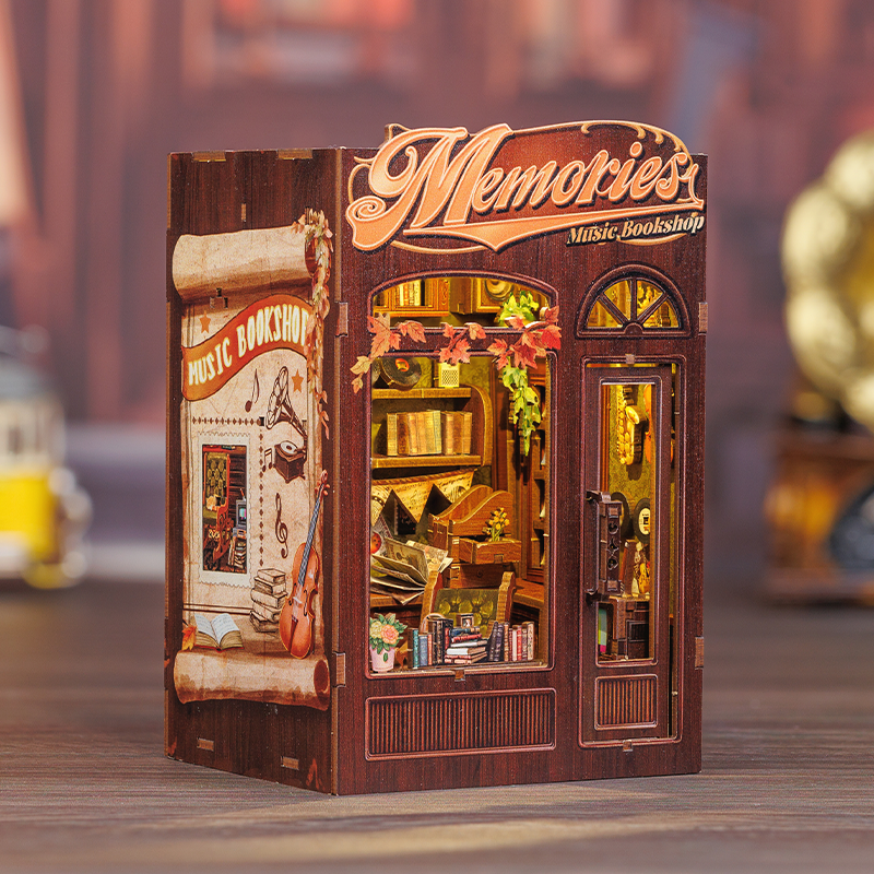 Cutebee Memories Music Bookshop DIY Book Nook Kit – Miniature Dollhouse