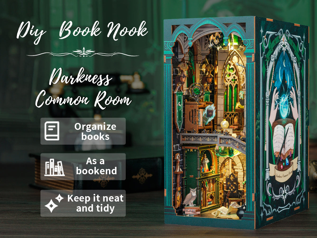 Cutebee Darkness Common Room DIY Book Nook Kit – Miniature Dollhouse