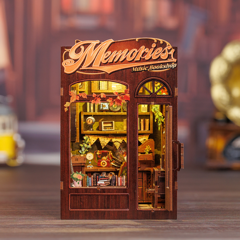 Cutebee Memories Music Bookshop DIY Book Nook Kit – Miniature Dollhouse