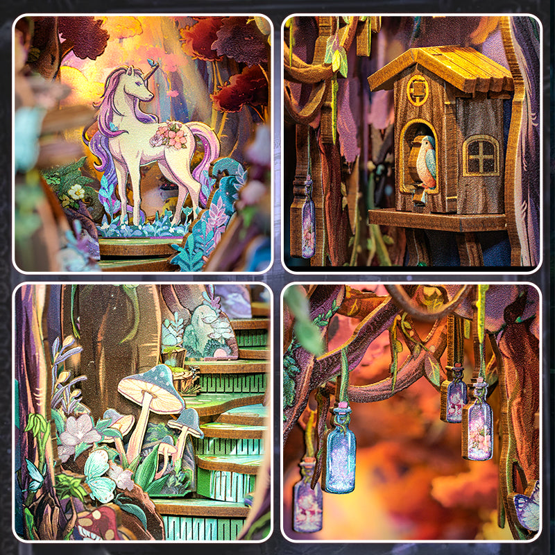 Cutebee The Grace of Forest DIY Book Nook Kit – Miniature Dollhouse Shelf Insert