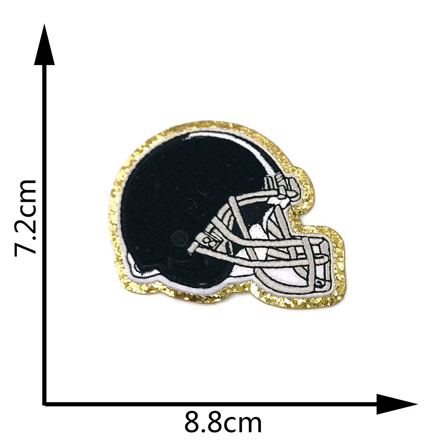 American Football Helmet Chenille Glitter Self-adhesive Iron-on- Australia Stock