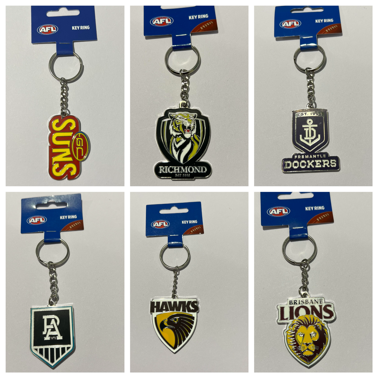 AFL Teams Logo Merchandise Metal Keychain Official AFL Licensed Merchandise
