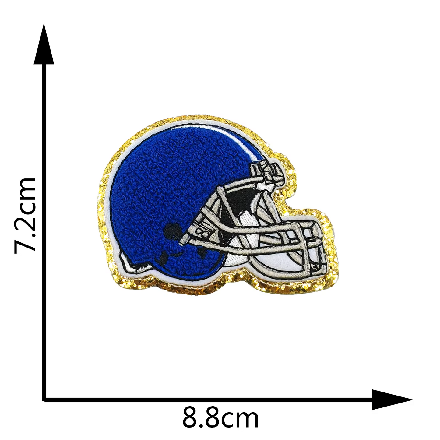 American Football Helmet Chenille Glitter Self-adhesive Iron-on- Australia Stock