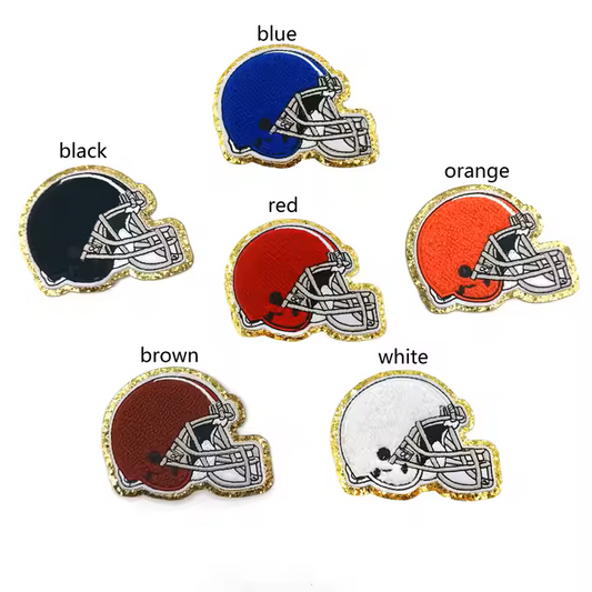 American Football Helmet Chenille Glitter Self-adhesive Iron-on- Australia Stock