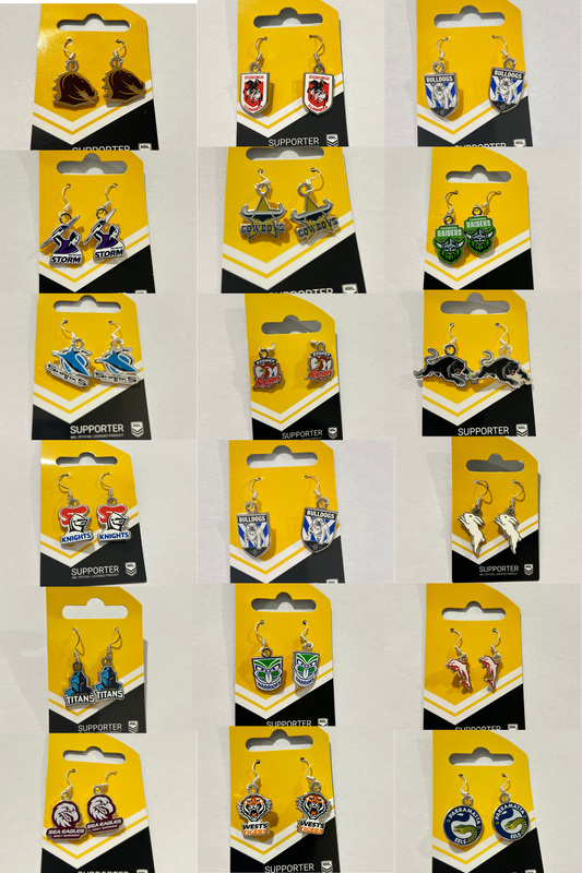 NRL Team Earrings – Official Licensed NRL Merchandise – Support Your Team in Style!