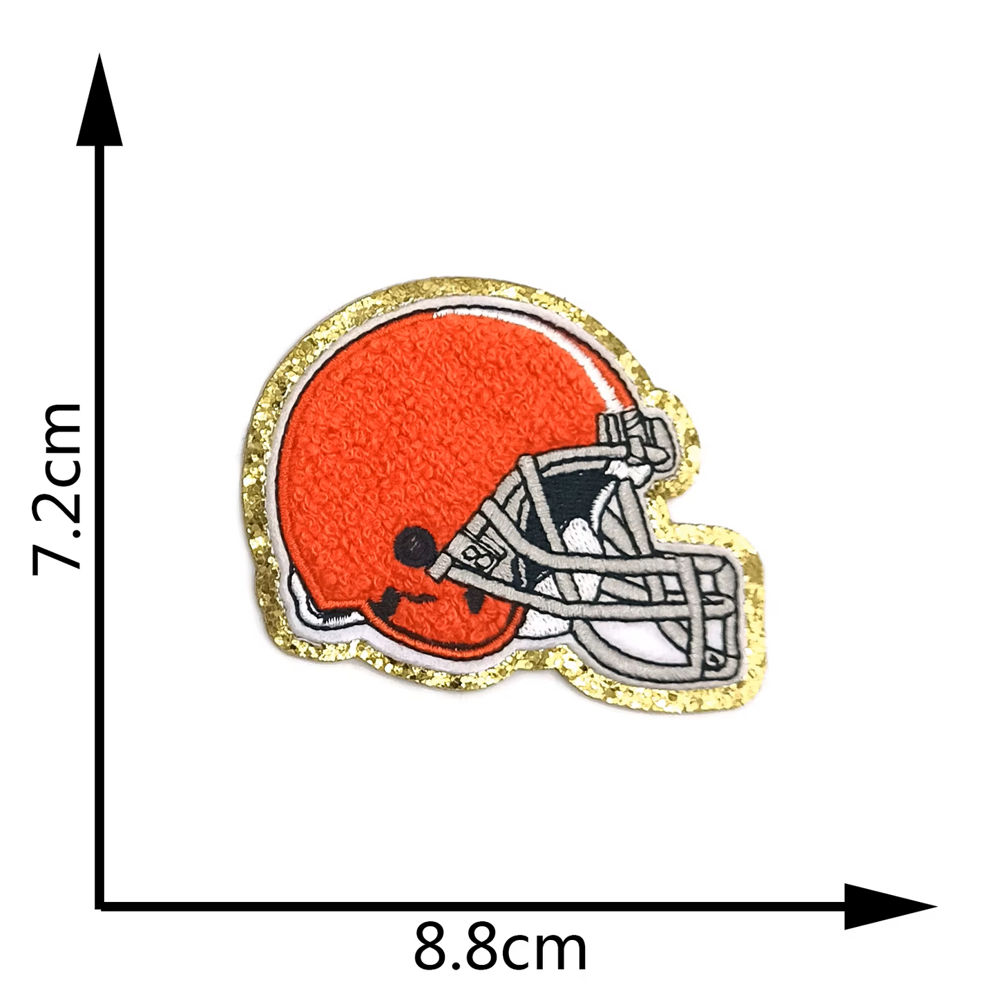 American Football Helmet Chenille Glitter Self-adhesive Iron-on- Australia Stock