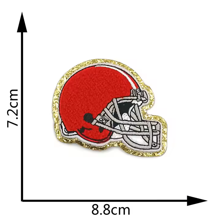 American Football Helmet Chenille Glitter Self-adhesive Iron-on- Australia Stock