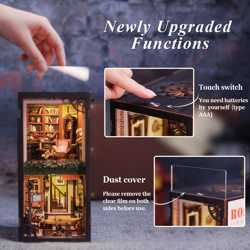 Cutebee Rose Detective Agency DIY Book Nook Kit – Miniature Dollhouse