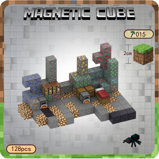 128 Magnetic Building Blocks 6 Characters - "Australia Stock"