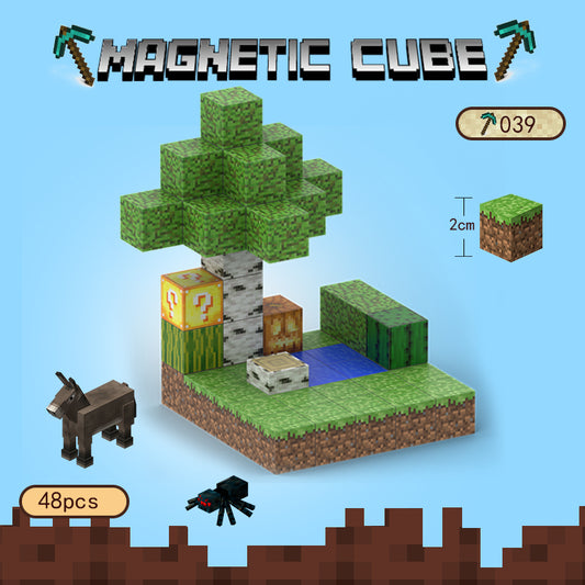 48 Magnetic Cube Building Blocks 2 Characters - "Australia Stock"