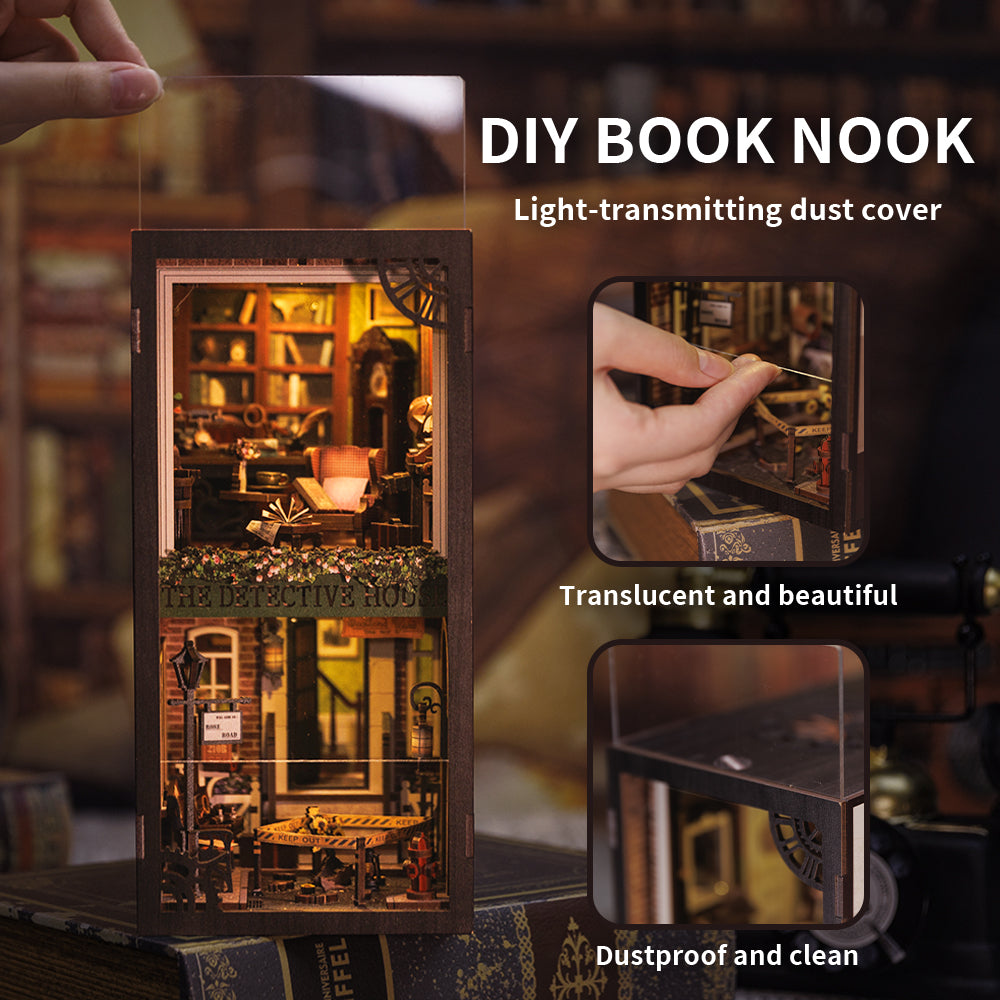 Cutebee Rose Detective Agency DIY Book Nook Kit – Miniature Dollhouse