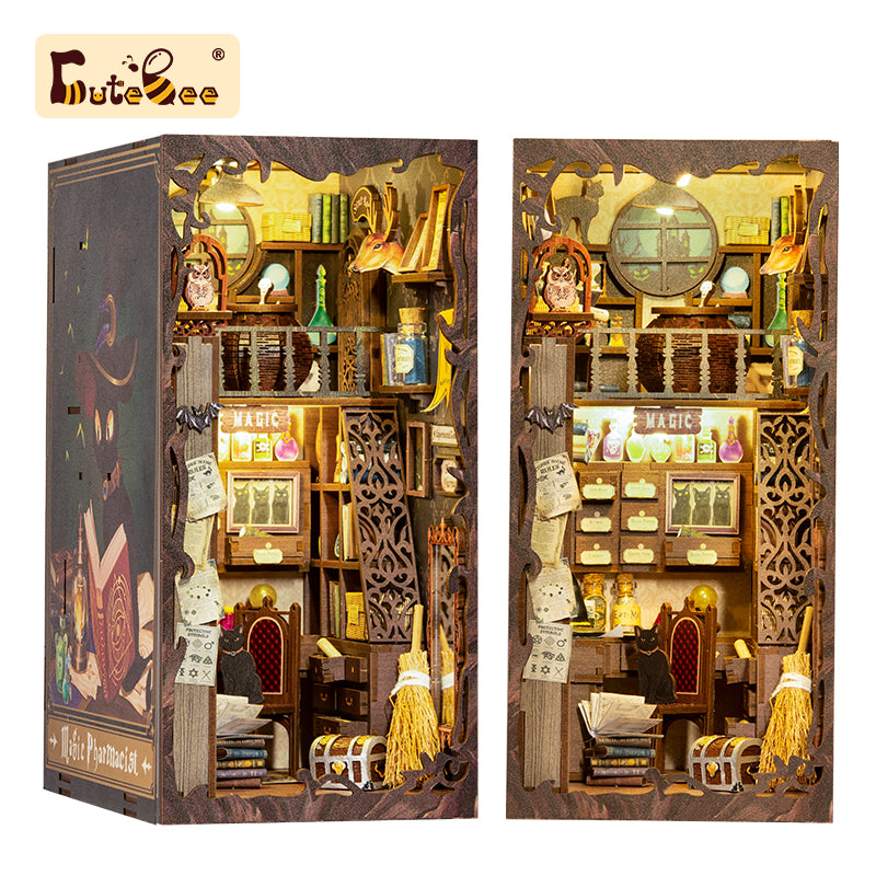 Cutebee Magic Pharmacist DIY Book Nook Kit – Miniature Dollhouse Shelf Insert